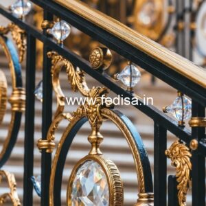 Modern Staircase Brass Crystal Designs CR-2779