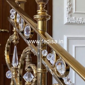 Luxury Staircase Railings with Crystal Brass CR-2803