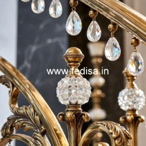 Elegant Stair Design with Brass Crystal CR-2821