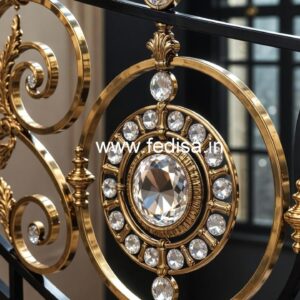 Elegant Luxury Stair Railings Brass Crystal CR-2830