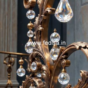Premium Staircase Design with Brass Crystal CR-2832