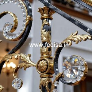 Modern Royal Stair Railings Brass Crystal CR-2834