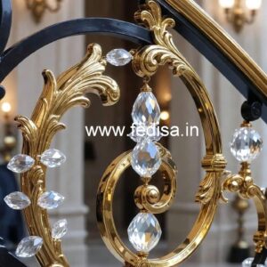 Brass Crystal Railing Design for Luxury Staircase CR-2837