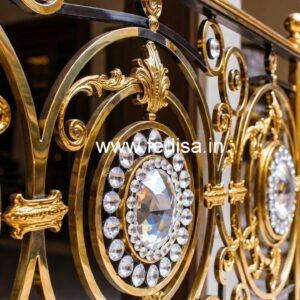 Elegant Brass Crystal Railing with LED Lighting CR-2838