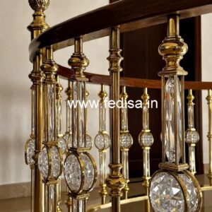 Luxury Brass Crystal Railings for Duplex Homes CR-2842