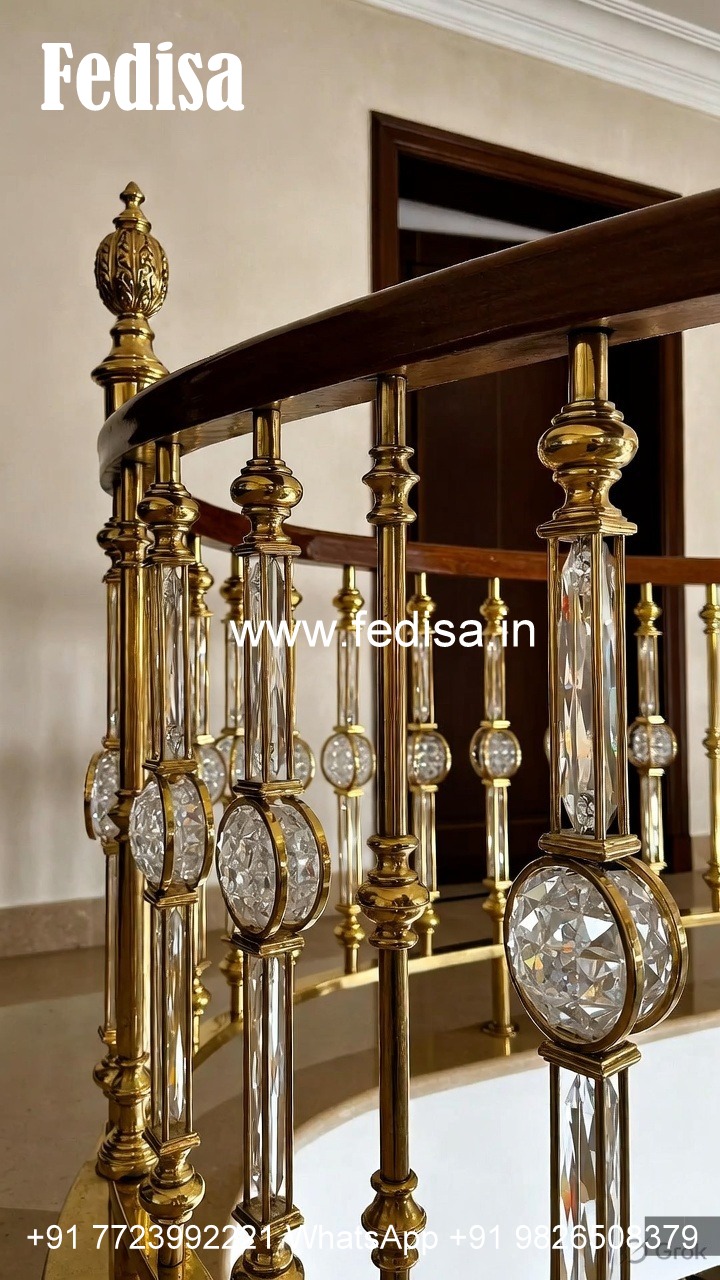 Luxury Brass Crystal Railings for Duplex Homes CR-2842