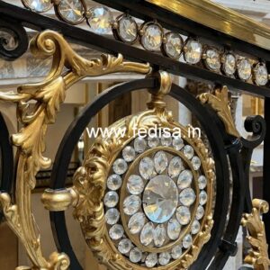 Elegant Crystal Brass Railing Designs CR-2850