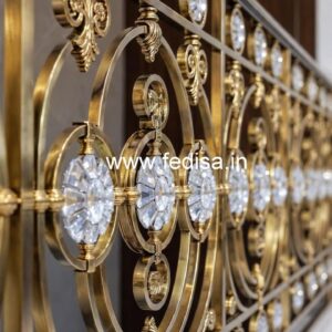 Luxury Staircase with Brass Crystal Railing CR-2853