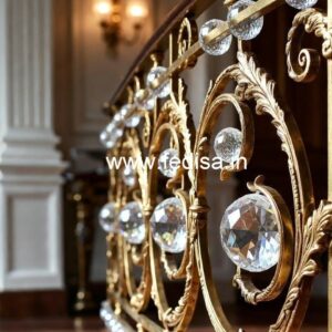 Modern Interior Design with Brass Crystal Railing CR-2858