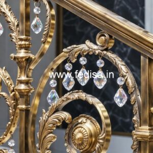 Elegant Brass Crystal Railings for Staircases CR-2860