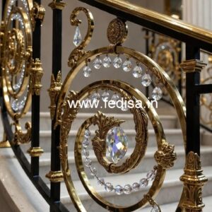 Elegant Brass Crystal Railings for Villas CR-2867