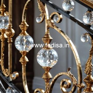 Elegant Brass Crystal Balcony Railings CR-2887