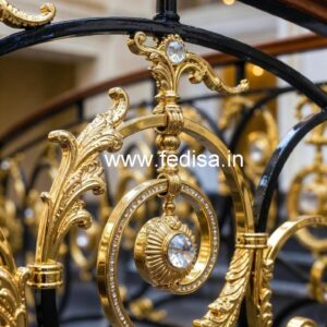 Premium Brass Crystal Railing with Glass CR-2888