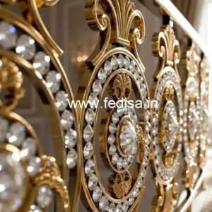 Elegant Brass Crystal Railings for Apartments CR-2893