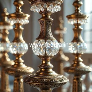 Elegant Brass Crystal Railings with Marble CR-2898