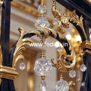 Elegant Interior Brass Crystal Railings CR-2903
