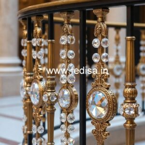 Designer Brass Crystal Railings for Apartments CR-2910