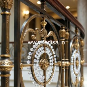 Stylish Brass Crystal Railings for Duplex Homes CR-2913