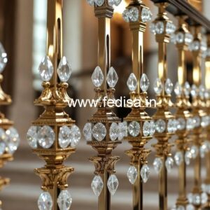 Stylish Brass Crystal Railings for Interior Design CR-2918