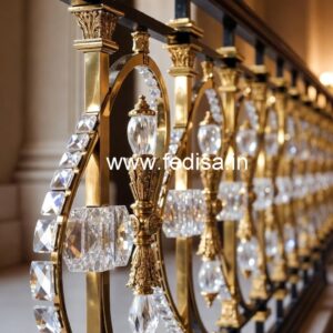 Premium Brass Crystal Railings for Architecture CR-2921
