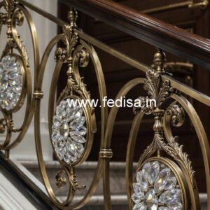 Modern Brass Crystal Railing Designs for Homes CR-2935
