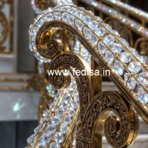 Elegant Staircase Brass Crystal Designs CR-2951