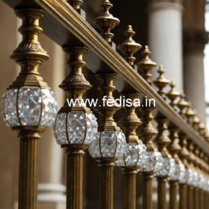 Premium Brass Crystal Railings for Apartments CR-2952