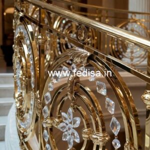 Designer Brass Crystal Railings for Duplex CR-2956