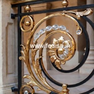 Elegant Brass Crystal Railing Designs for Villas CR-2959