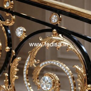 Elegant Brass Crystal Railings for Duplex CR-2970