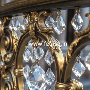 Elegant Brass Crystal Railings for Homes CR-2974