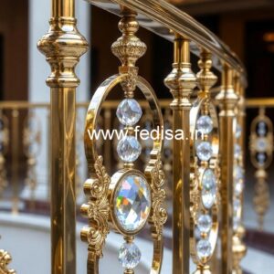 Stylish Brass Crystal Railings for Stair Design CR-2975