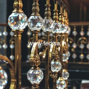 Designer Brass Crystal Railings for Projects CR-2977