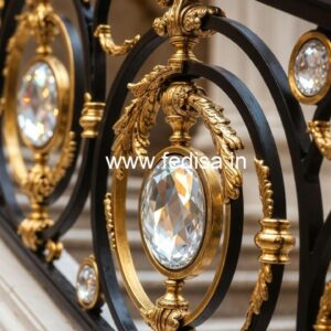 Stylish Brass Crystal Railings for Luxury Homes CR-2979