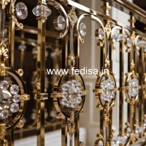 Designer Brass Crystal Railings for Modern Interiors CR-2982