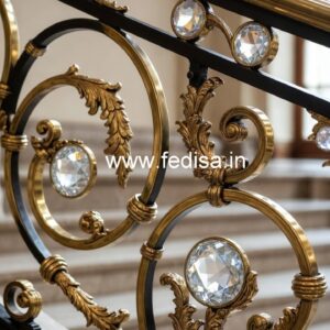 Classic Brass Crystal Railings for Modern Homes CR-2996