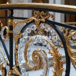 Designer Brass Crystal Railings for Modern Homes CR-3001