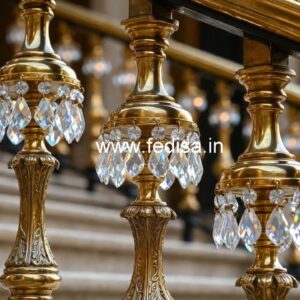 Designer Brass Crystal Railings for Interior Design CR-3002