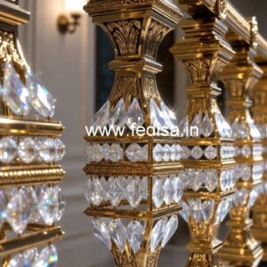 Unique Brass Crystal Railings for Modern Design CR-3023