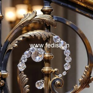 Elegant Brass Crystal Railings for Grand Staircases CR-3034