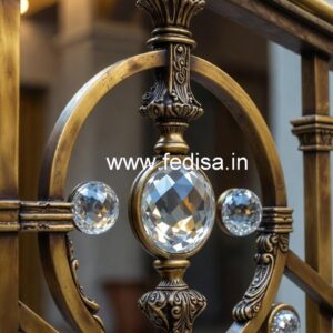 Premium Brass Crystal Railing Designs for Villas CR-3044