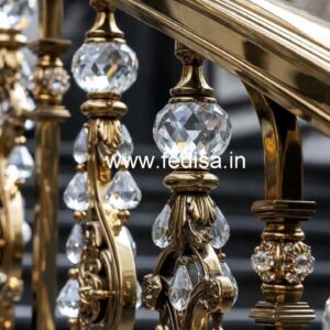 Royal Brass Crystal Staircase Railing Designs CR-3049