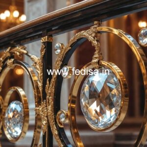Premium Interior Brass Crystal Railings CR-3058