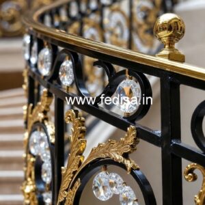 Artistic Brass Crystal Staircase Railings CR-3059