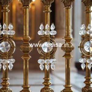 Luxury Staircase Ideas with Brass Crystal Railing CR-3061