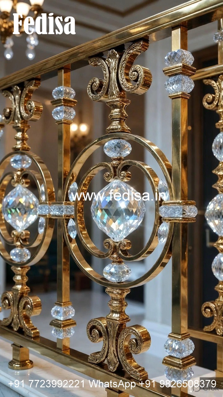 Royal Look Brass Crystal Railing Designs CR-3063