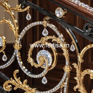 Beautiful Brass Crystal Stair Railings CR-3064
