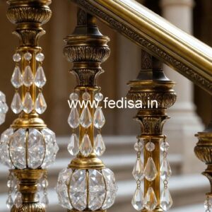 Modern Glass Brass Crystal Railings CR-3089
