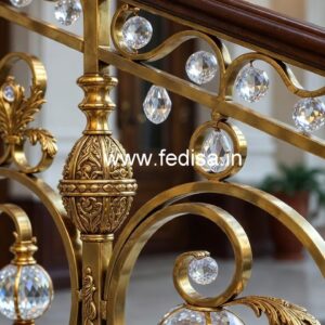 Stylish Staircase Brass Crystal Designs CR-3090