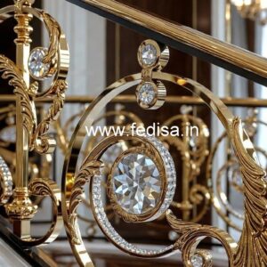 Brass Crystal Railing for Grand Interiors CR-3094
